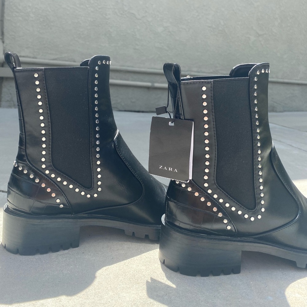 Black studded Zara Boots